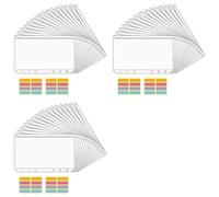 Zipper Binder Pockets 48-Pack A6 Binder Pockets, Clear 6-Hole Zipper Cash Envelopes for Budget for Photo,Bills Organizer