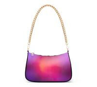 Zipper Casual Hobo Purse Abstract Purple Pink Gradient Designer Handbags Women Ladies Shoulder Bag Floral with Chain Strap