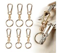 Zipper Clips Anti Theft, 6 Pcs Zipper Locks for Backpacks, Double Opening Antitheft Spring Carabiner Clasps for Travel Purse Luggage Suitcase Handbags Keys(Gold)
