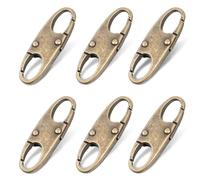 Zipper Clips Anti Theft Deterrent, 6PCS S Carabiner Small Zipper Pull Locks Mini Snap S Hooks for Backpacks Camping Fishing Traveling Outdoor Sports(Bronze)