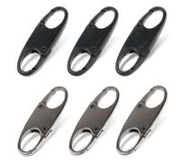 Zipper Clips Anti Theft Deterrent, 6PCS S Carabiner Small Zipper Pull Locks Mini Snap S Hooks for Backpacks Camping Fishing Traveling Outdoor Sports (Black, Dark Black)