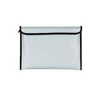 Zipper Closure Fireproof Document Bag S/M/L Double Layer Fireproof Shielding Folder Heat-Resistant Signal Blocker(L-Silver)