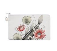 Zipper Coin Purse,Fish Carp Lotus Print Wallet Bag,small Cosmetic Bag,portable Change Wallet,accessories Organizer, style, One Size, Modern