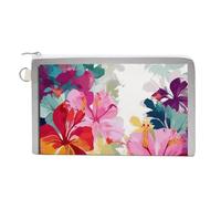 Zipper Coin Purse,Hawaiian Flower Print Print Wallet Bag,small Cosmetic Bag,portable Change Wallet,accessories Organizer, style, One Size, Modern