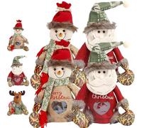 Zipper Design Christmas Treat Bags, 3D Doll Decoration Gift Bag, Santa's 3D Doll Decoration Bags, for Presents, Candy, Fruit (D-1)