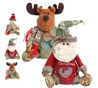 Zipper Design Christmas Treat Bags, 3D Doll Decoration Gift Bag, Santa's 3D Doll Decoration Bags, for Presents, Candy, Fruit (B-3)