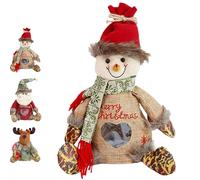 Zipper Design Christmas Treat Bags, 3D Doll Decoration Gift Bag, Santa's 3D Doll Decoration Bags, for Presents, Candy, Fruit (A-2)