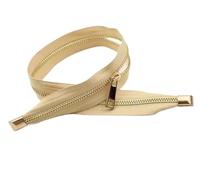 Zipper Eplacement,1pcs #5 50CM Metal Fastener Handbag Closed-end with Pulls for Sewing, Bags, Handbags, Crafts, Decorating(Khaki)