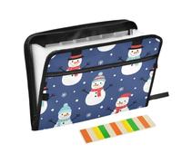 Zipper Expanding File Organiser with 13 Pockets,Christmas Snowman Accordion Document Folder with Labels, Water-Resistant, 36 X 2 X 27 CM