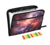 Zipper Expanding File Organiser with 13 Pockets,Colorful Universe Galaxy Accordion Document Folder with Labels, Water-Resistant, 36 X 2 X 27 CM