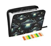 Zipper Expanding File Organiser with 13 Pockets,Cosmos Space Accordion Document Folder with Labels, Water-Resistant, 36 X 2 X 27 CM