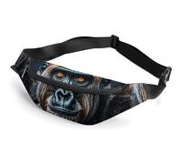 Zipper Fanny Pack for Men Women Fashion Waist Bag Stylish Crossbody Bags with Adjustable Strap A Gorilla Travel Chest Bags Belt Bags for Running Hiking Workout Cycling, A Gorilla, 14.2 × 5.9 inches