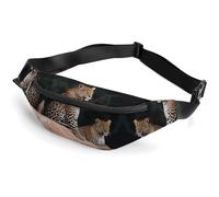 Zipper Fanny Pack for Men Women Fashion Waist Bag Stylish Crossbody Bags with Adjustable Strap African Leopard on Rock Travel Chest Bags Belt Bags for Running Hiking Workout Cycling, African Leopard