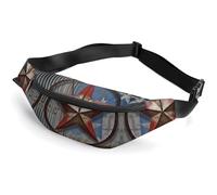 Zipper Fanny Pack for Men Women Fashion Waist Bag Stylish Crossbody Bags with Adjustable Strap American Wastern Texas Star Travel Chest Bags Belt Bags for Running Hiking Workout Cycling, American