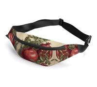Zipper Fanny Pack for Men Women Fashion Waist Bag Stylish Crossbody Bags with Adjustable Strap Berries of Pomegranate Travel Chest Bags Belt Bags for Running Hiking Workout Cycling, Berries of
