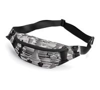 Zipper Fanny Pack for Men Women Fashion Waist Bag Stylish Crossbody Bags with Adjustable Strap Black And White Chess Travel Chest Bags Belt Bags for Running Hiking Workout Cycling, Black And White