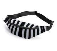 Zipper Fanny Pack for Men Women Fashion Waist Bag Stylish Crossbody Bags with Adjustable Strap Black And White Stripes Travel Chest Bags Belt Bags for Running Hiking Workout Cycling, Black And White