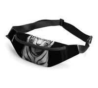 Zipper Fanny Pack for Men Women Fashion Waist Bag Stylish Crossbody Bags with Adjustable Strap Black And White Tiger Travel Chest Bags Belt Bags for Running Hiking Workout Cycling, Black And White