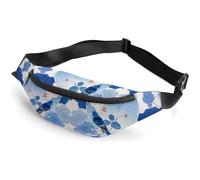 Zipper Fanny Pack for Men Women Fashion Waist Bag Stylish Crossbody Bags with Adjustable Strap Blue And White Chinese Style Flower And Bird Travel Chest Bags Belt Bags for Running Hiking Workout Cycli