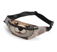 Zipper Fanny Pack for Men Women Fashion Waist Bag Stylish Crossbody Bags with Adjustable Strap Cartoon Cute Otter Travel Chest Bags Belt Bags for Running Hiking Workout Cycling, Cartoon Cute Otter
