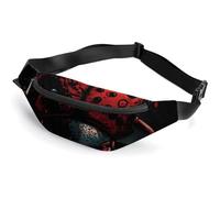 Zipper Fanny Pack for Men Women Fashion Waist Bag Stylish Crossbody Bags with Adjustable Strap Cartoon Ladybug Travel Chest Bags Belt Bags for Running Hiking Workout Cycling, Cartoon Ladybug, 14.2 ×