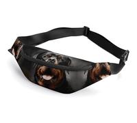 Zipper Fanny Pack for Men Women Fashion Waist Bag Stylish Crossbody Bags with Adjustable Strap Cool Rottweiler Dog Art Travel Chest Bags Belt Bags for Running Hiking Workout Cycling, Cool Rottweiler