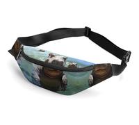 Zipper Fanny Pack for Men Women Fashion Waist Bag Stylish Crossbody Bags with Adjustable Strap Cute Hippos Travel Chest Bags Belt Bags for Running Hiking Workout Cycling, Cute Hippos, 14.2 × 5.9