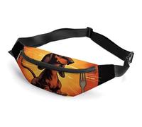 Zipper Fanny Pack for Men Women Fashion Waist Bag Stylish Crossbody Bags with Adjustable Strap Dachshund Travel Chest Bags Belt Bags for Running Hiking Workout Cycling, Dachshund, 14.2 × 5.9 inches