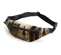 Zipper Fanny Pack for Men Women Fashion Waist Bag Stylish Crossbody Bags with Adjustable Strap Fence And Horse Travel Chest Bags Belt Bags for Running Hiking Workout Cycling, Fence And Horse, 14.2 ×