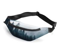 Zipper Fanny Pack for Men Women Fashion Waist Bag Stylish Crossbody Bags with Adjustable Strap Foggy Mountains Landscape Travel Chest Bags Belt Bags for Running Hiking Workout Cycling, Foggy Mountains