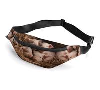 Zipper Fanny Pack for Men Women Fashion Waist Bag Stylish Crossbody Bags with Adjustable Strap Four Little Pigs Travel Chest Bags Belt Bags for Running Hiking Workout Cycling, Four Little Pigs, 14.2 ×