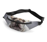Zipper Fanny Pack for Men Women Fashion Waist Bag Stylish Crossbody Bags with Adjustable Strap French Bulldog Travel Chest Bags Belt Bags for Running Hiking Workout Cycling, French Bulldog, 14.2 × 5.9