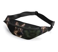 Zipper Fanny Pack for Men Women Fashion Waist Bag Stylish Crossbody Bags with Adjustable Strap German Shepherd Travel Chest Bags Belt Bags for Running Hiking Workout Cycling, German Shepherd, 14.2 ×