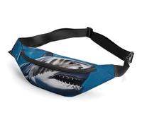 Zipper Fanny Pack for Men Women Fashion Waist Bag Stylish Crossbody Bags with Adjustable Strap Great White Shark Travel Chest Bags Belt Bags for Running Hiking Workout Cycling, Great White Shark, 14.2