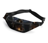Zipper Fanny Pack for Men Women Fashion Waist Bag Stylish Crossbody Bags with Adjustable Strap Grim Reaper Travel Chest Bags Belt Bags for Running Hiking Workout Cycling, Grim Reaper, 14.2 × 5.9