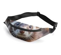 Zipper Fanny Pack for Men Women Fashion Waist Bag Stylish Crossbody Bags with Adjustable Strap Hairy Ferret Travel Chest Bags Belt Bags for Running Hiking Workout Cycling, Hairy Ferret, 14.2 × 5.9