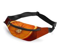 Zipper Fanny Pack for Men Women Fashion Waist Bag Stylish Crossbody Bags with Adjustable Strap Half An Orange Travel Chest Bags Belt Bags for Running Hiking Workout Cycling, Half An Orange, 14.2 × 5.9