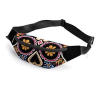 Zipper Fanny Pack for Men Women Fashion Waist Bag Stylish Crossbody Bags with Adjustable Strap Hand Drawn Skull Travel Chest Bags Belt Bags for Running Hiking Workout Cycling, Hand Drawn Skull, 14.2 ×