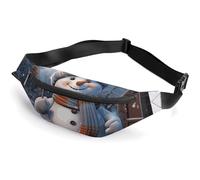 Zipper Fanny Pack for Men Women Fashion Waist Bag Stylish Crossbody Bags with Adjustable Strap Hardworking Snowman Travel Chest Bags Belt Bags for Running Hiking Workout Cycling, Hardworking Snowman