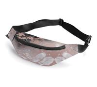 Zipper Fanny Pack for Men Women Fashion Waist Bag Stylish Crossbody Bags with Adjustable Strap Marble Color Rose Gold Travel Chest Bags Belt Bags for Running Hiking Workout Cycling, Marble Color Rose