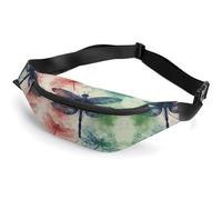 Zipper Fanny Pack for Men Women Fashion Waist Bag Stylish Crossbody Bags with Adjustable Strap Modern Dragonfly Travel Chest Bags Belt Bags for Running Hiking Workout Cycling, Modern Dragonfly, 14.2 ×