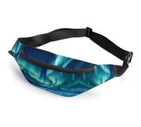 Zipper Fanny Pack for Men Women Fashion Waist Bag Stylish Crossbody Bags with Adjustable Strap Northern Lights Travel Chest Bags Belt Bags for Running Hiking Workout Cycling, Northern Lights, 14.2 ×