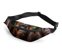 Zipper Fanny Pack for Men Women Fashion Waist Bag Stylish Crossbody Bags with Adjustable Strap Orangutan Taking Photo Travel Chest Bags Belt Bags for Running Hiking Workout Cycling, Orangutan Taking