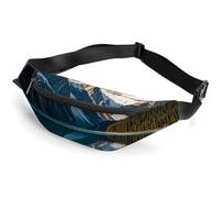 Zipper Fanny Pack for Men Women Fashion Waist Bag Stylish Crossbody Bags with Adjustable Strap Panorama of The Lake Louise Mountains Travel Chest Bags Belt Bags for Running Hiking Workout Cycling