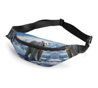 Zipper Fanny Pack for Men Women Fashion Waist Bag Stylish Crossbody Bags with Adjustable Strap Polar Bear Ice Travel Chest Bags Belt Bags for Running Hiking Workout Cycling, Polar Bear Ice, 14.2 × 5.9