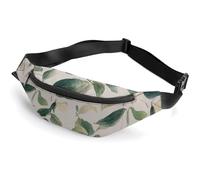 Zipper Fanny Pack for Men Women Fashion Waist Bag Stylish Crossbody Bags with Adjustable Strap Sage Green Eucalyptus Leaves Travel Chest Bags Belt Bags for Running Hiking Workout Cycling, Sage Green