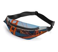 Zipper Fanny Pack for Men Women Fashion Waist Bag Stylish Crossbody Bags with Adjustable Strap San Francisco Bay Bridge Travel Chest Bags Belt Bags for Running Hiking Workout Cycling, San Francisco