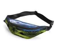 Zipper Fanny Pack for Men Women Fashion Waist Bag Stylish Crossbody Bags with Adjustable Strap Scenic Hawaii Golf Tropical Travel Chest Bags Belt Bags for Running Hiking Workout Cycling, Scenic Hawaii