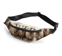 Zipper Fanny Pack for Men Women Fashion Waist Bag Stylish Crossbody Bags with Adjustable Strap Sheeps Watercolor Travel Chest Bags Belt Bags for Running Hiking Workout Cycling, Sheeps Watercolor, 14.2