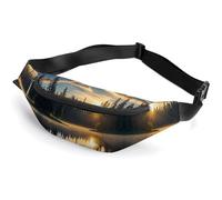 Zipper Fanny Pack for Men Women Fashion Waist Bag Stylish Crossbody Bags with Adjustable Strap Sunrise on The Lake Travel Chest Bags Belt Bags for Running Hiking Workout Cycling, Sunrise on The Lake